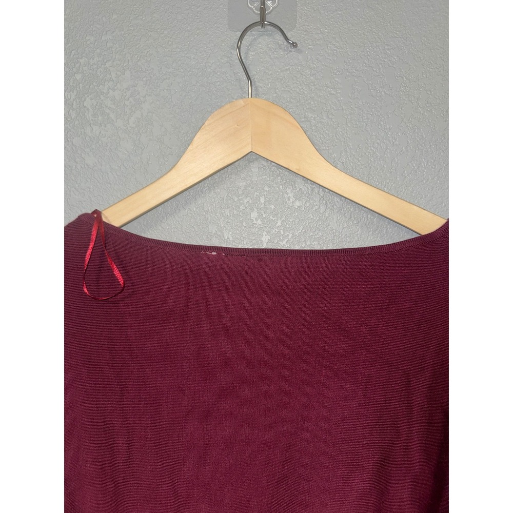 Cyrus New York Womens Dolman Sleeve Boat Neck Sweater Red Mahogany L - Picture 5 of 6